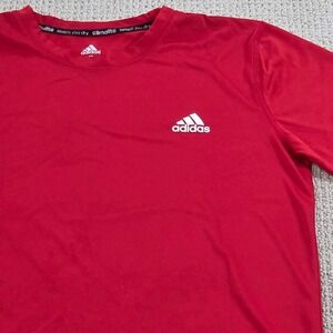 Adidas ClimaLite T-Shirt Athletic Training Gym Red Tee Youth‎ XL (18)
